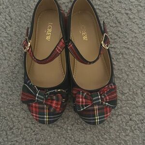J. Crew Kids Plaid Mary Jane Shoes - Red and Black
